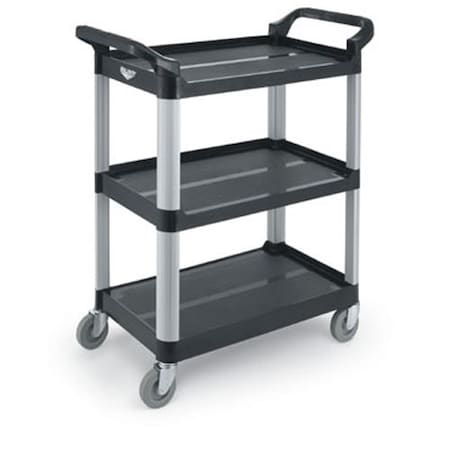 VOLLRATH 33 in x 16 13/16 in 3-Tier Black Utility Cart 97006